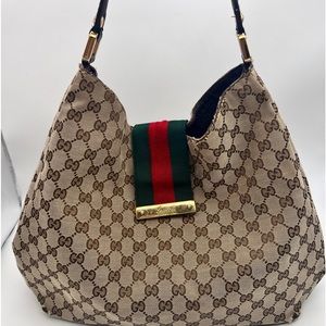 Gucci hand bag GG canvas leather, 100% authentic